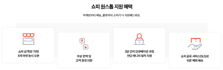 쇼피 원스톱 지원 혜택