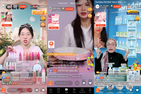 쇼피에서 실제 진행되고 있는 쇼피 라이브(Shopee Live) 캡처