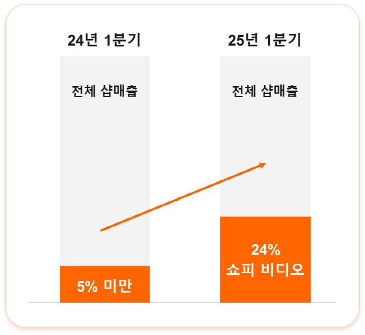 뷰티 브랜드 비플레인의 쇼피 비디오 매출 비중 변화