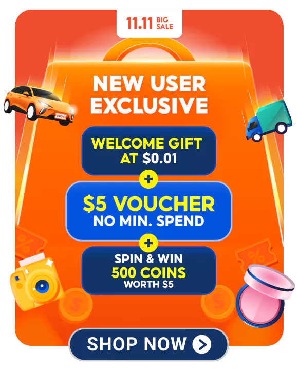 CTA가 포함된 쇼피 싱가포르 홈페이지 메인의 팝업 화면